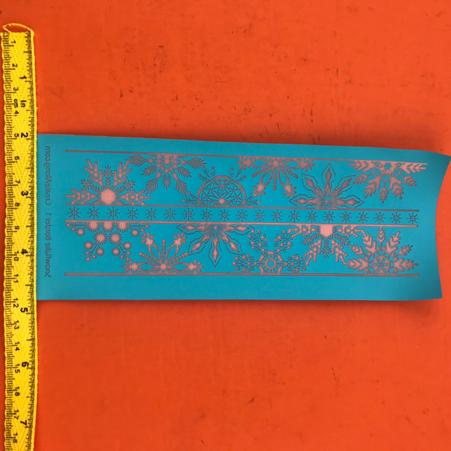Snowflake Borders polymer clay Stencil Pattern winter snow - Create Along 