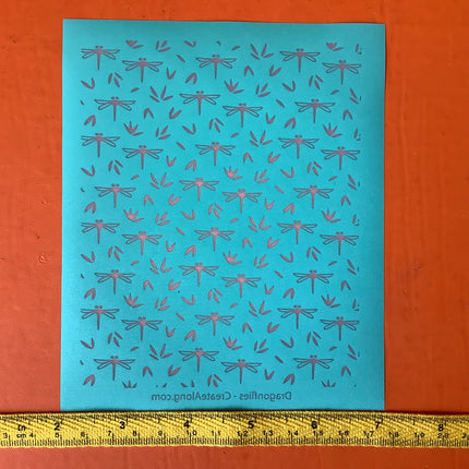 Dragonflies Silkscreen Spring Bug Stencil For Polymer Clay - Create Along 