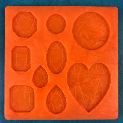 Faceted Gems Silicone Earring Jewelry Mold polymer clay tools and supplies - Create Along 