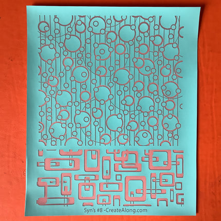 Syn’s #8 Mid Century Mod circles Square geometric Silkscreen For Crafting Polymer Clay + Mixed Media - Create Along 