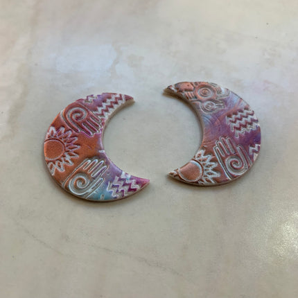 Crescent Moon polymer clay cutter set jewelry earrings pendant small sharp clay cutters - Create Along 
