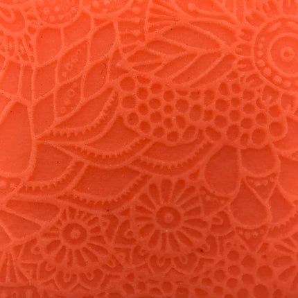 Floral Fantasia modern flowers Texture Mat Silicone rubber Stamp for polymer clay paper Gelli plate and resin - Create Along 