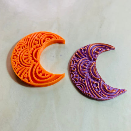 Boho Moon stamp for polymer clay and mixed media - Create Along 