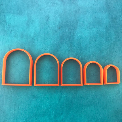 Window Arch set of 5 graduated polymer clay cutter set jewelry earrings pendant small - Create Along 