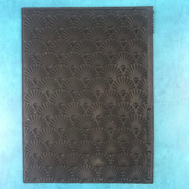 Plumes of Light  Rubber Stamp Texture Sheet Mat for polymer clay metal clay mixed media art - Create Along 
