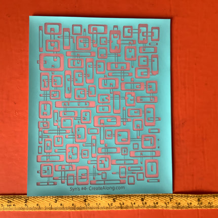 Syn’s #4 Rectangles Mod Mid century Silkscreen For Crafting Polymer Clay + Mixed Media - Create Along 