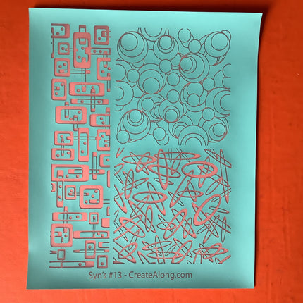 Syn’s #13 Three patterns in one Modern circles ovals Silkscreen For Crafting Polymer Clay + Mixed Media - Create Along 