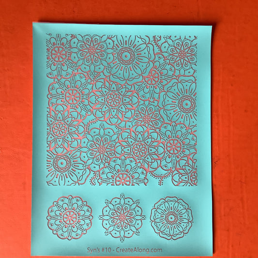Syn’s #10 Mandala Flowers Silkscreen For Crafting Polymer Clay + Mixed Media