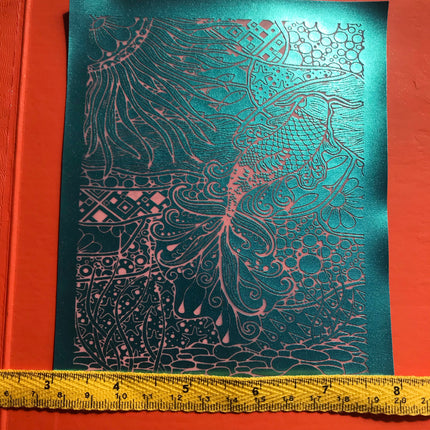 Koi Pond Gold Fish Silkscreen silk screen stencil For Crafting Polymer Clay + Mixed Media - Create Along 