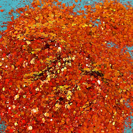 Creamsicle Orange Holo Chunky Glitter for pens candles earrings clay resin mugs slime tumblers nail art 2 oz - Create Along 