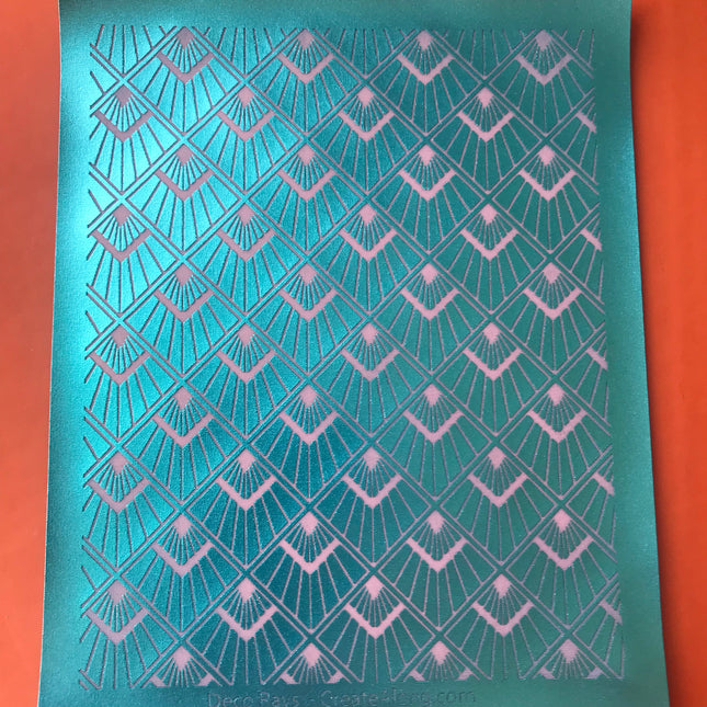 Deco Rays Silkscreen Stencil Crafting, Polymer Clay, Art Jewelry, Mixed Media - Create Along 