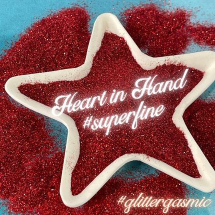 Heart in Hand Deep Red Superfine Glitter for pens candles earrings clay resin mugs slime tumblers nail art 2 oz - Create Along 