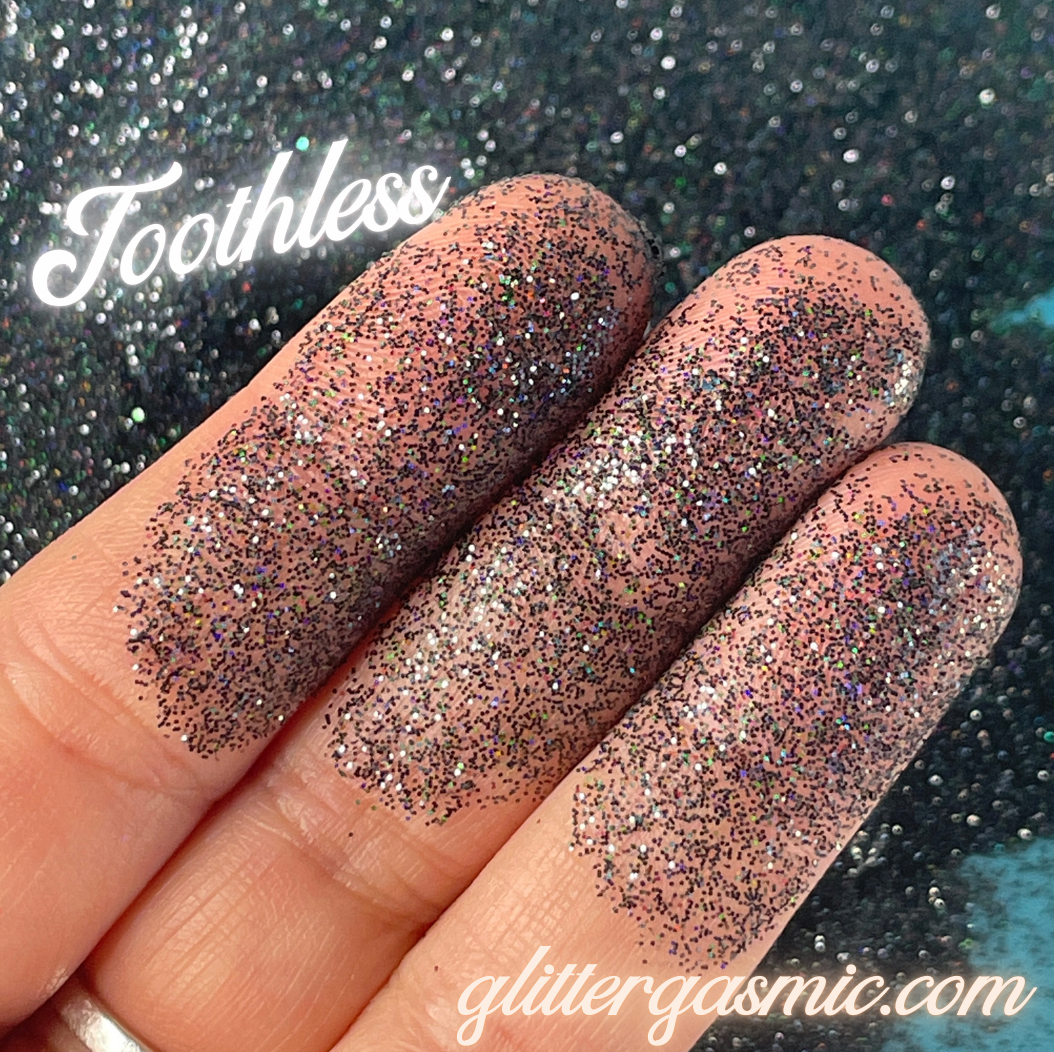 Toothless Fine Black Charcoal Holographic oil slick Glitter for pens candles earrings clay resin mugs slime tumblers nail art 2 oz