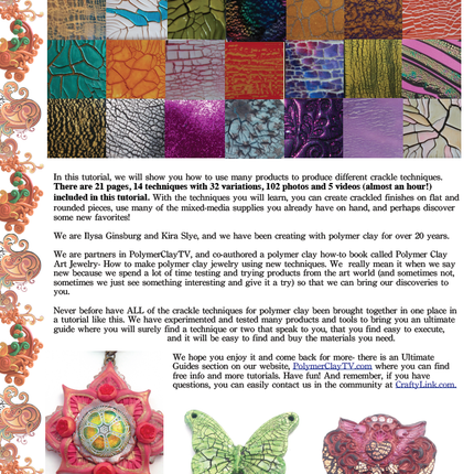 Polymer Clay PDF Tutorial The Ultimate Guide to Crackle Techniques for Polymer Clay Art, Jewelry and Crafts - Create Along 