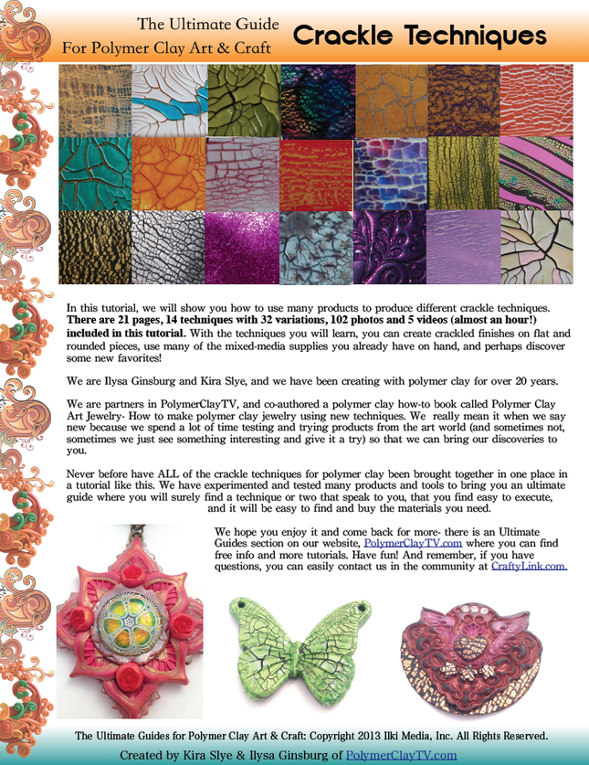 Polymer Clay PDF Tutorial The Ultimate Guide to Crackle Techniques for Polymer Clay Art, Jewelry and Crafts - Create Along 
